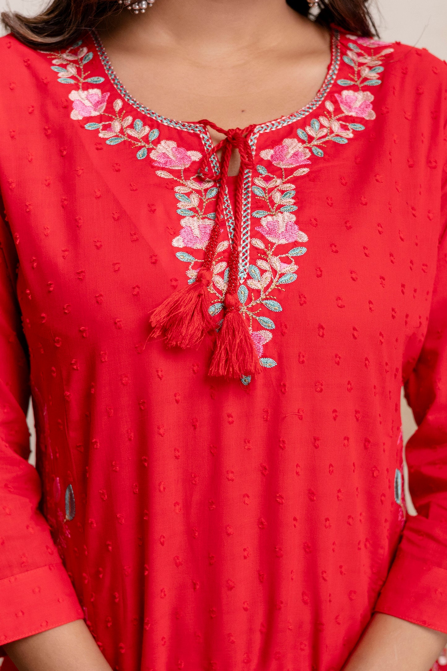 PHULWAARI - Signature Printed Red Kurta Set with Dupatta