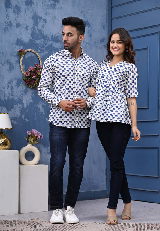 Elephant Print Sanganeri Combo