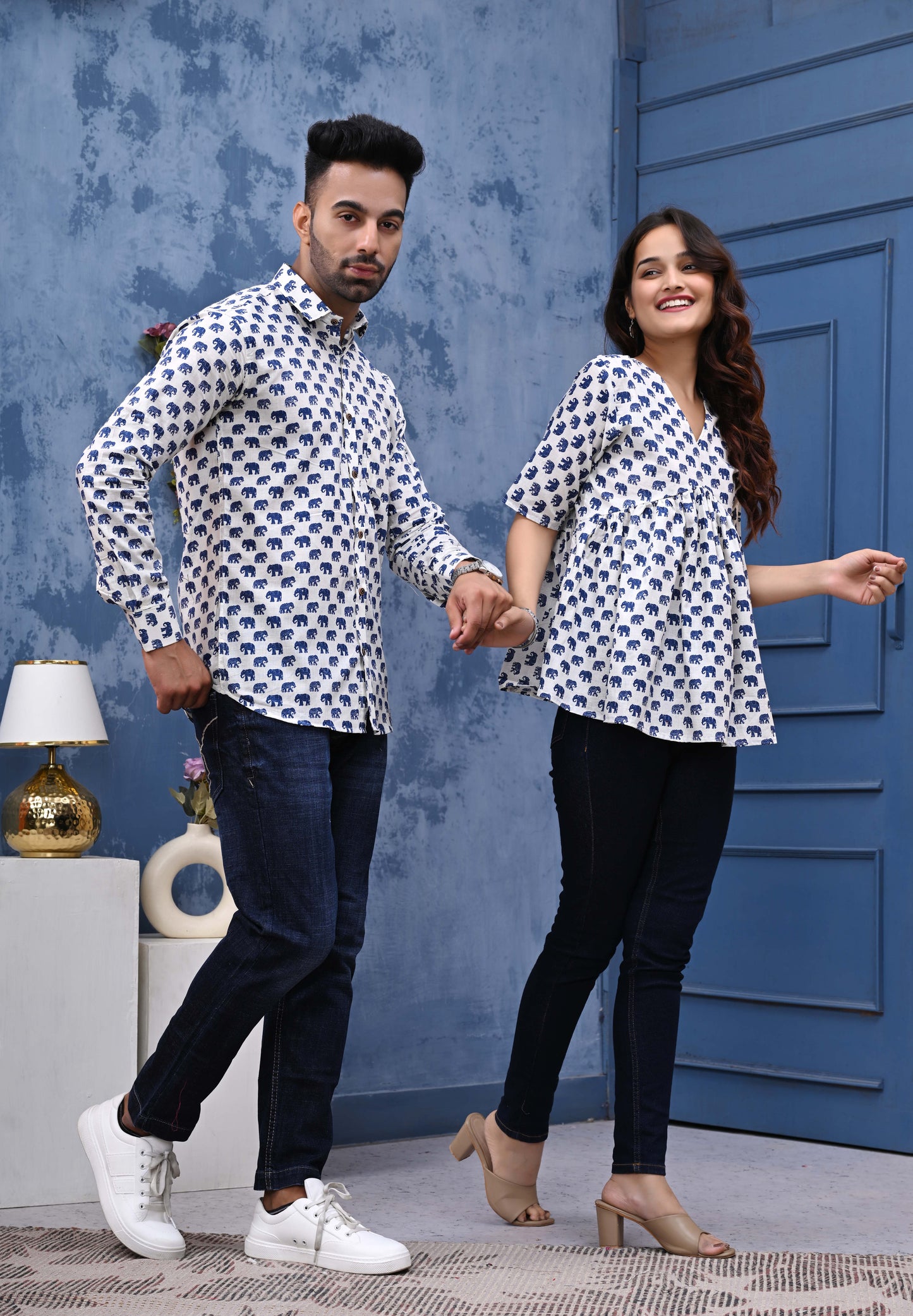 Elephant Print Sanganeri Combo