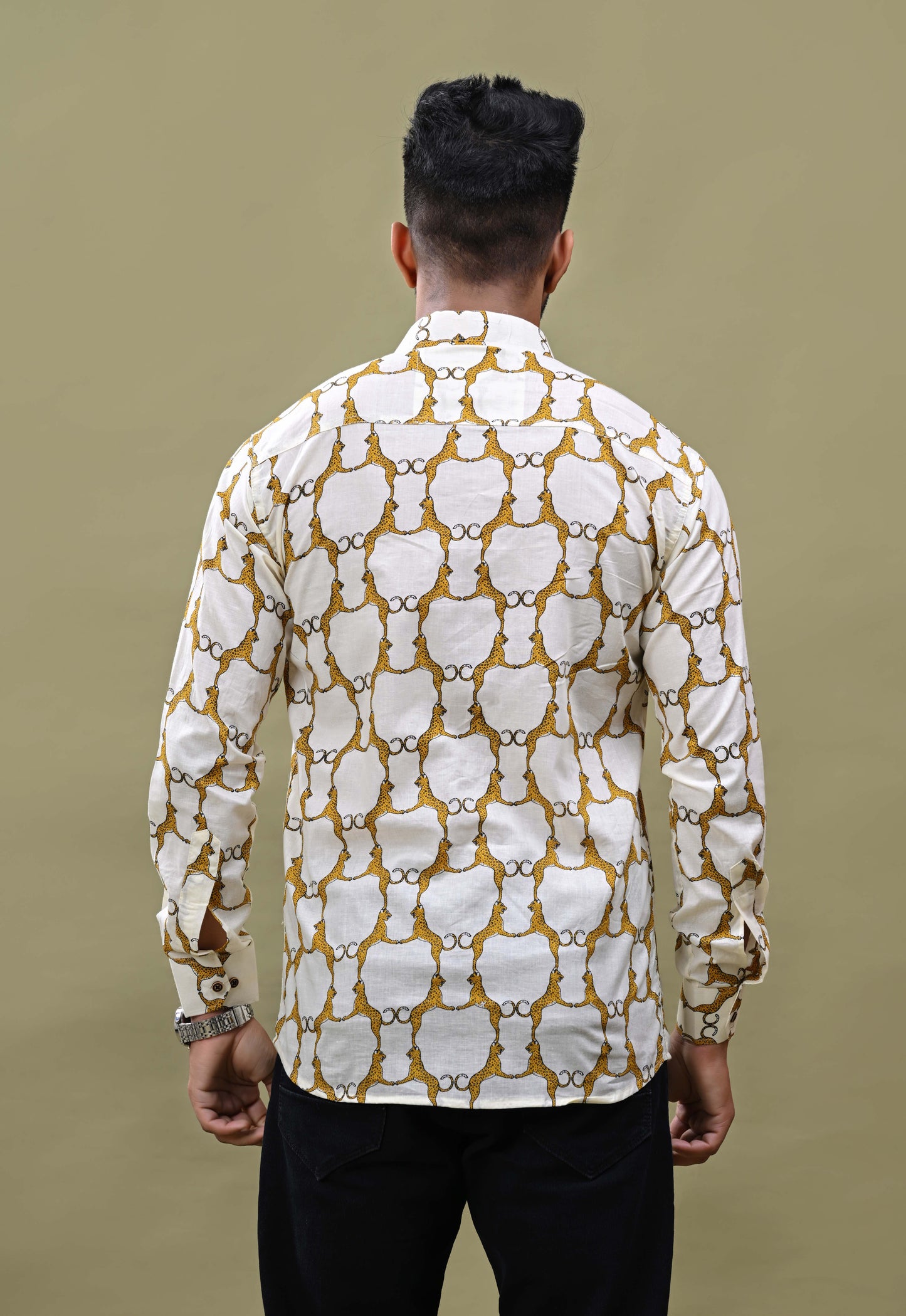 Jaipur Panther Printed Sanganeri Shirt