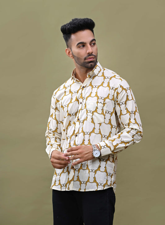 Jaipur Panther Printed Sanganeri Shirt