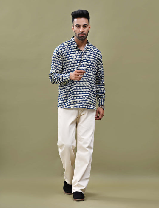 Elephant Print Short Kurta
