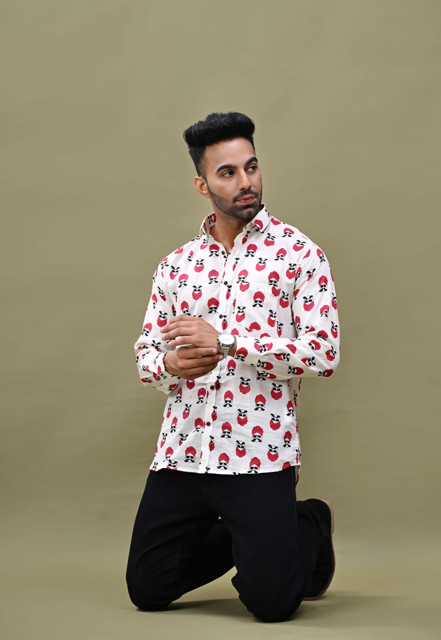 Full Sleeves Rajasthani Print Shirt