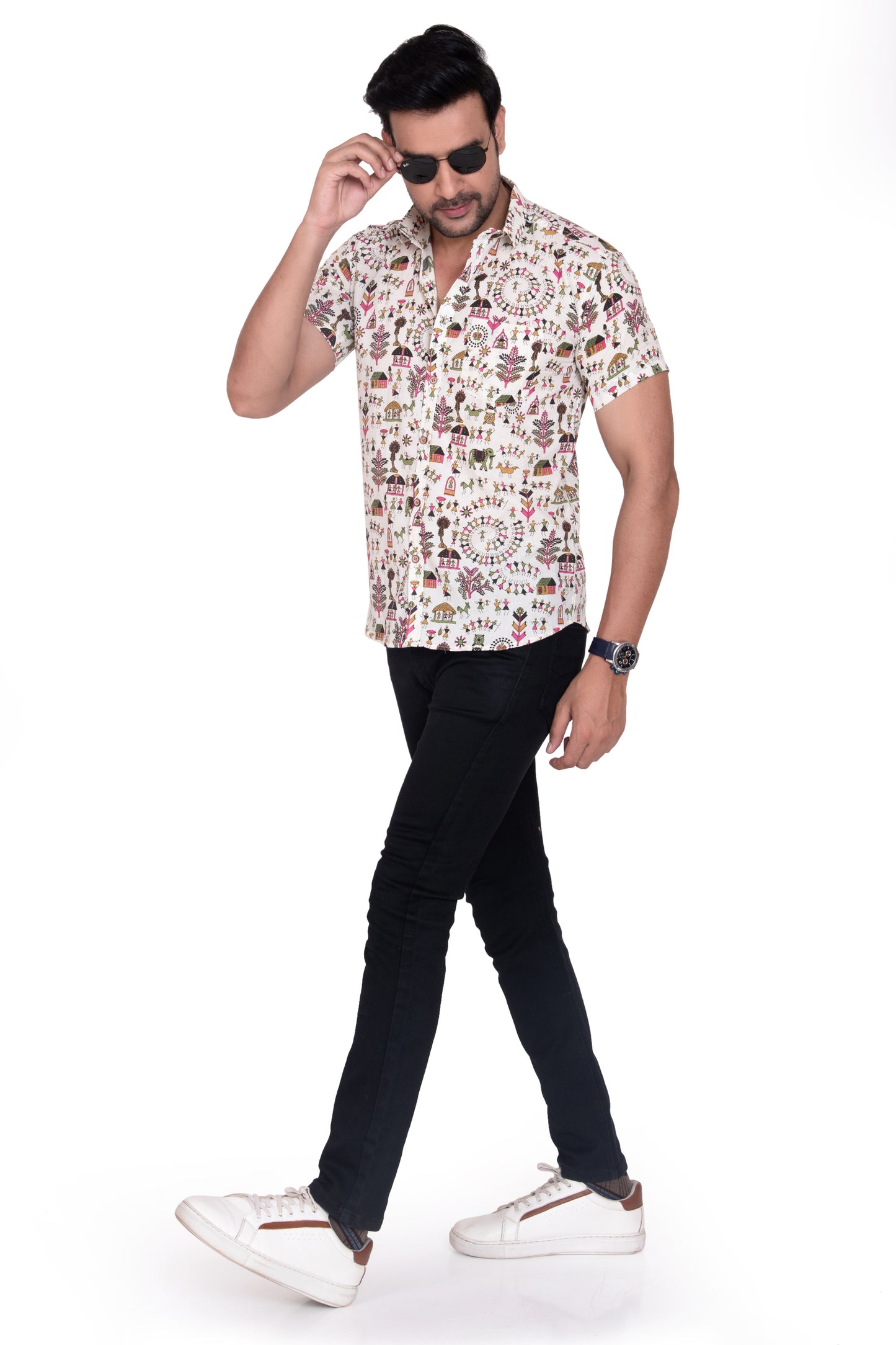 Cave Prints Sanganeri Printed Cotton Shirt