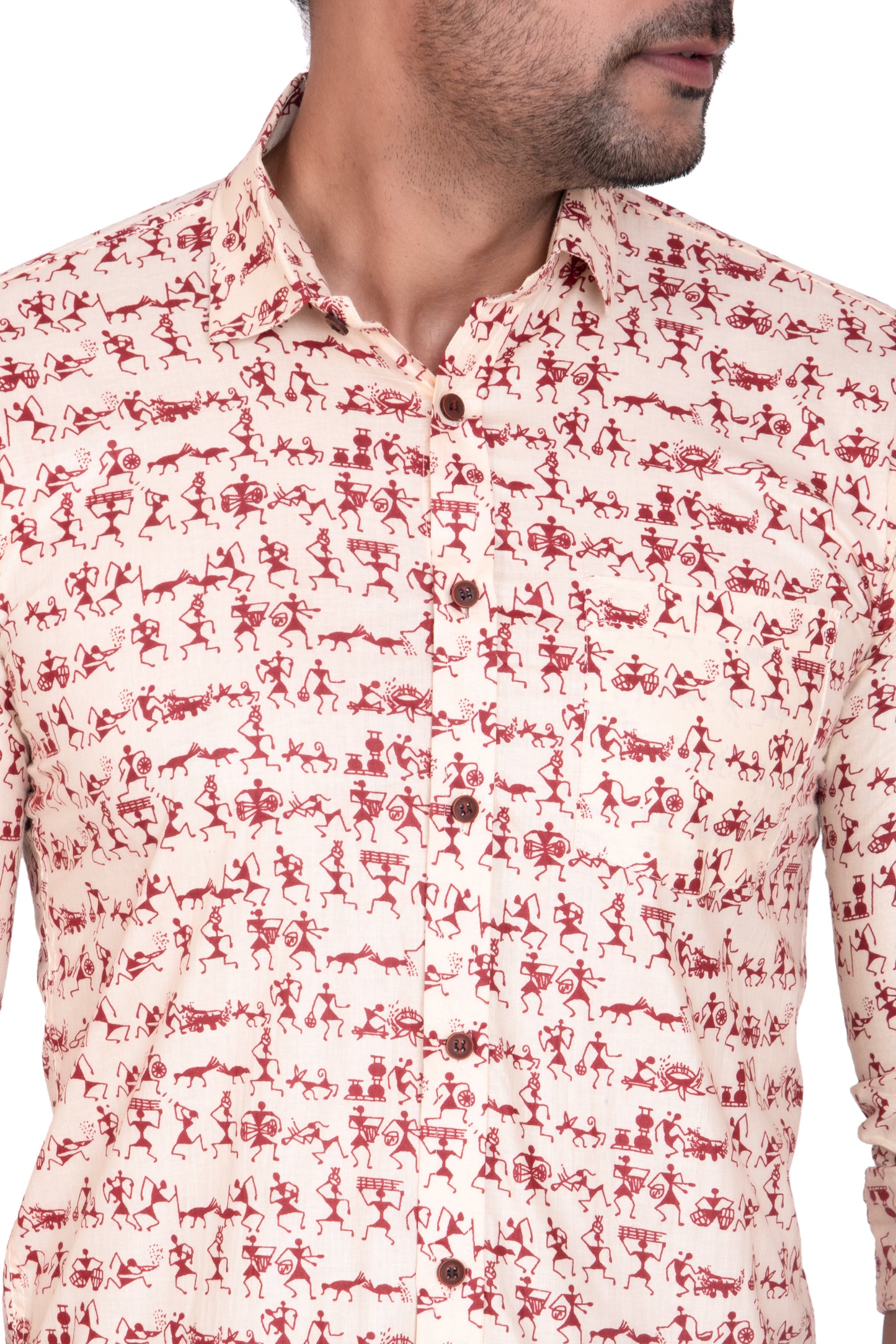 Tribal Prints Sanganeri Printed Cotton Shirt