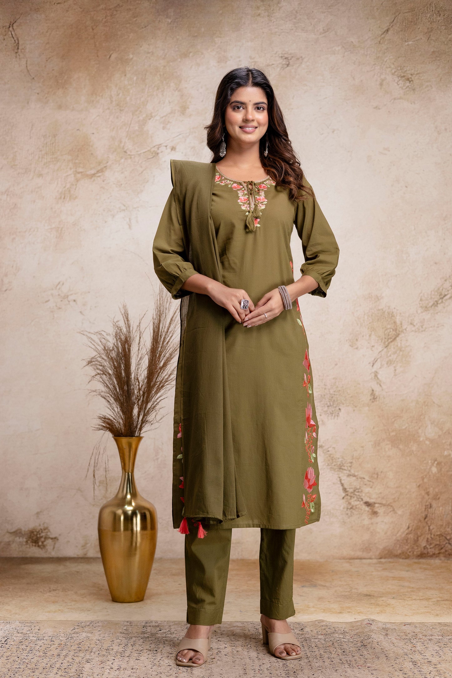 PHULWAARI - Signature Printed Green Kurta Set with Dupatta
