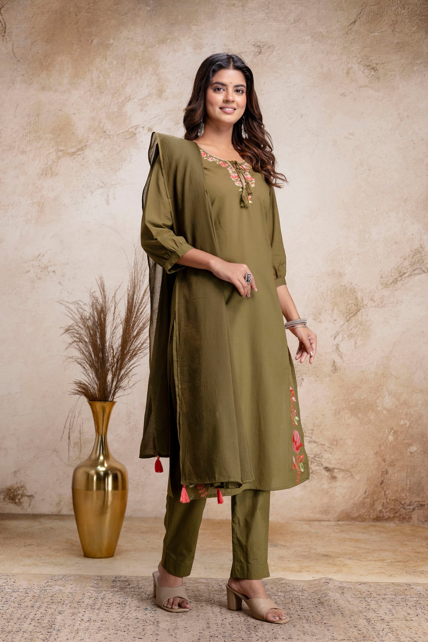 PHULWAARI - Signature Printed Green Kurta Set with Dupatta