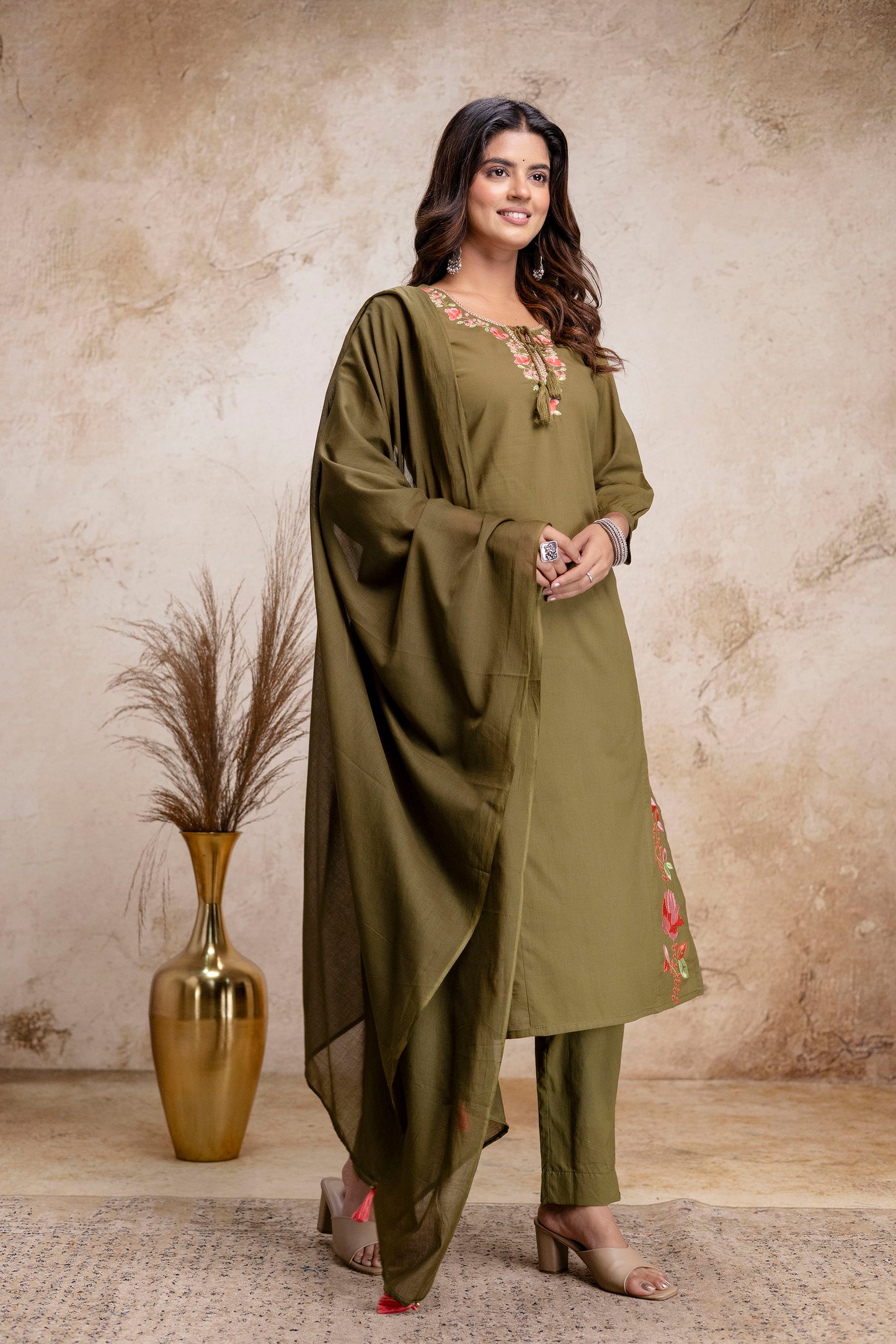 PHULWAARI - Signature Printed Green Kurta Set with Dupatta