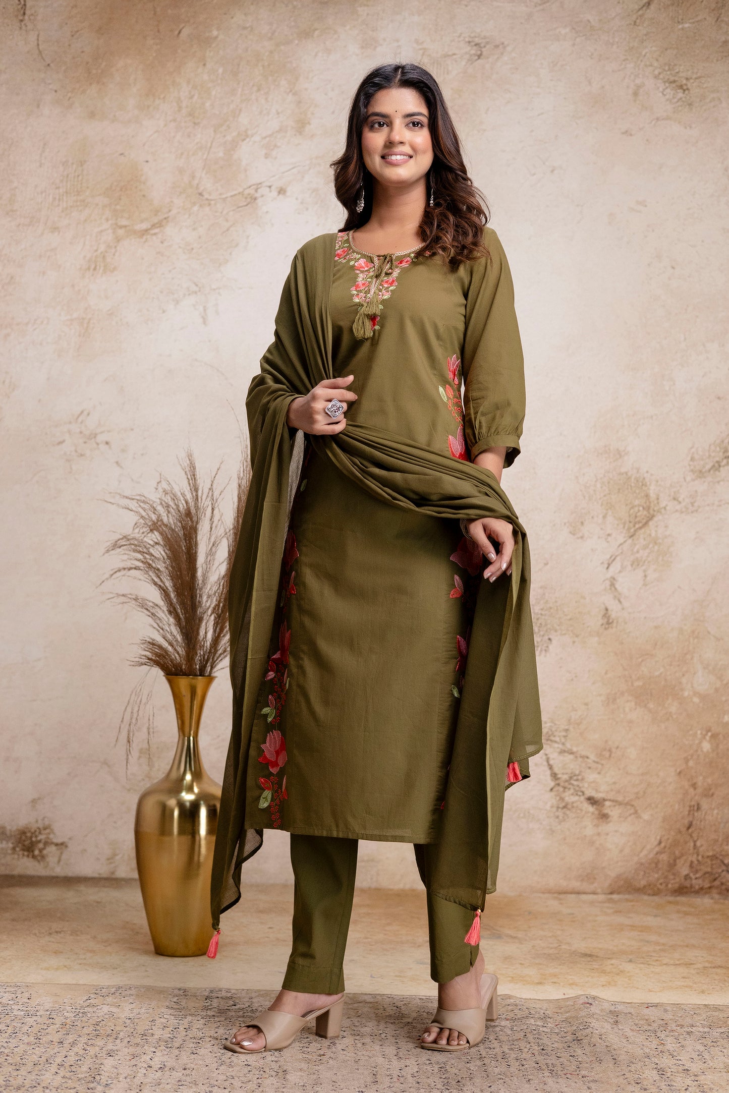 PHULWAARI - Signature Printed Green Kurta Set with Dupatta