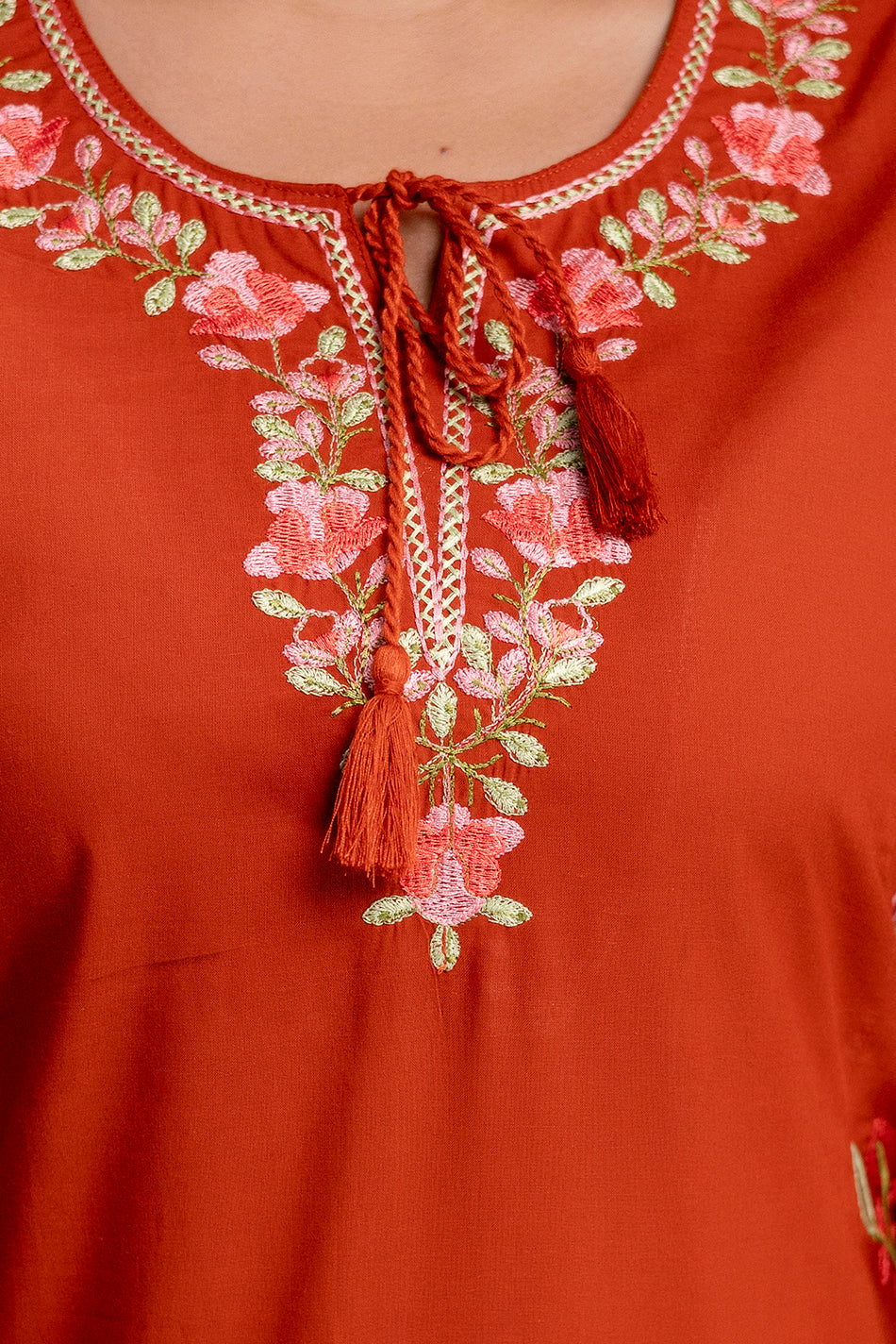 PHULWAARI - Signature Printed Rust Kurta Set with Dupatta