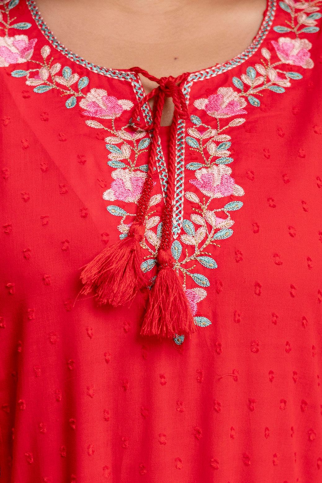 PHULWAARI - Signature Printed Red Kurta Set with Dupatta