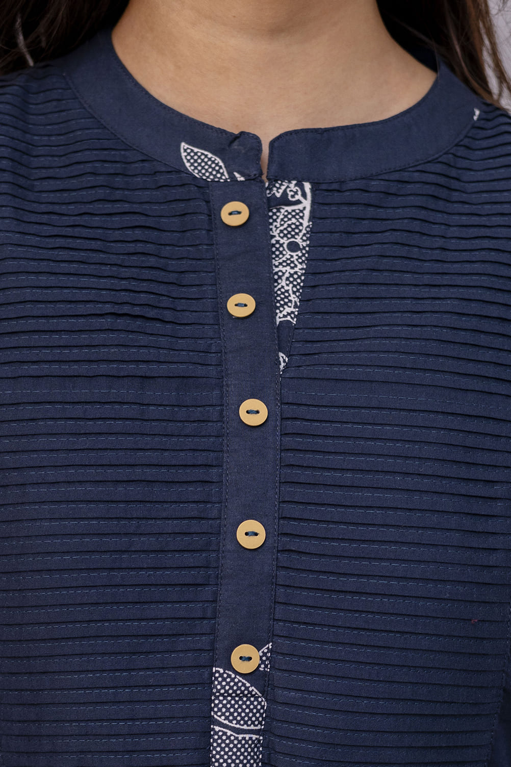 PHULWAARI - Signature Printed Blue Colour Cotton Kurta Set with Pintuck Detailing