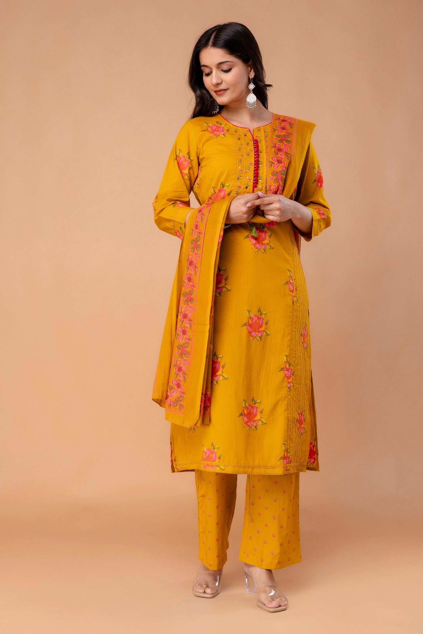 PHULWAARI - Signature Floral Printed Yellow Kurta Set with Dupatta
