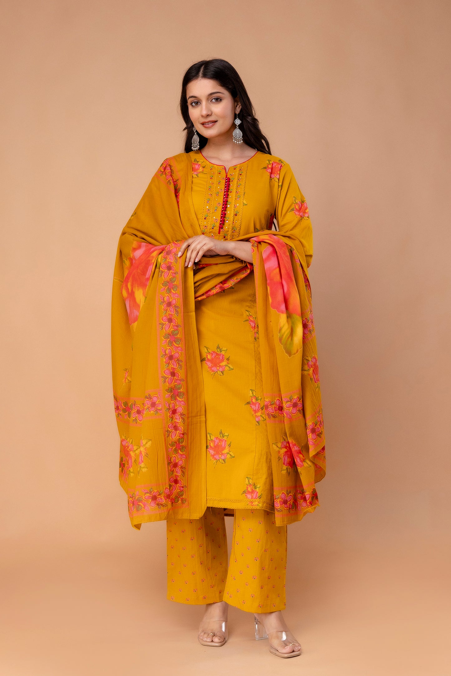 PHULWAARI - Signature Floral Printed Yellow Kurta Set with Dupatta