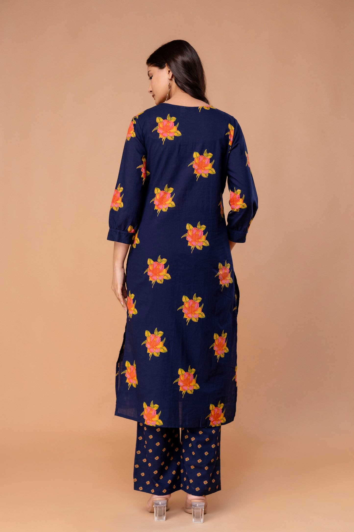 PHULWAARI - Signature Floral Printed Royal Blue Kurta Set with Dupatta