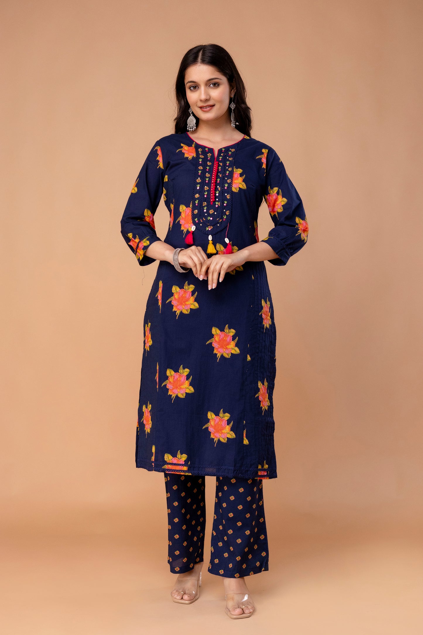 PHULWAARI - Signature Floral Printed Royal Blue Kurta Set with Dupatta