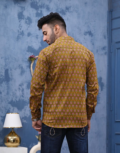 Floral Print Sanganeri Shirt