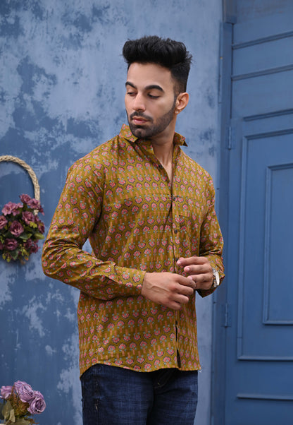 Floral Print Sanganeri Shirt