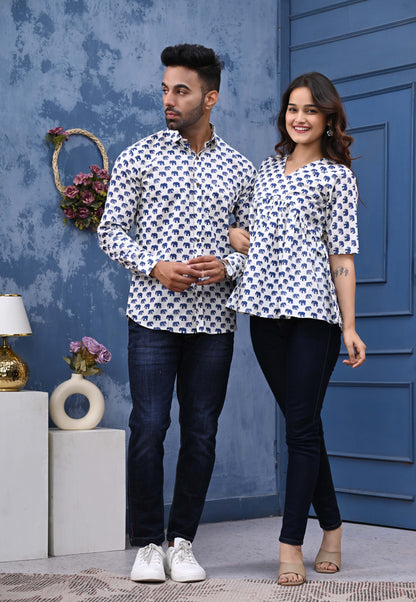 Elephant Print Sanganeri Combo