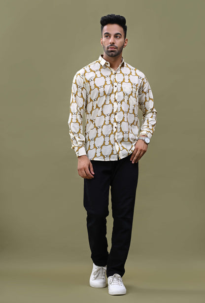 Jaipur Panther Printed Sanganeri Shirt