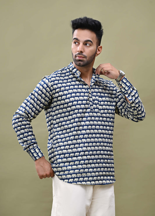 Elephant Print Short Kurta