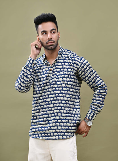 Elephant Print Short Kurta