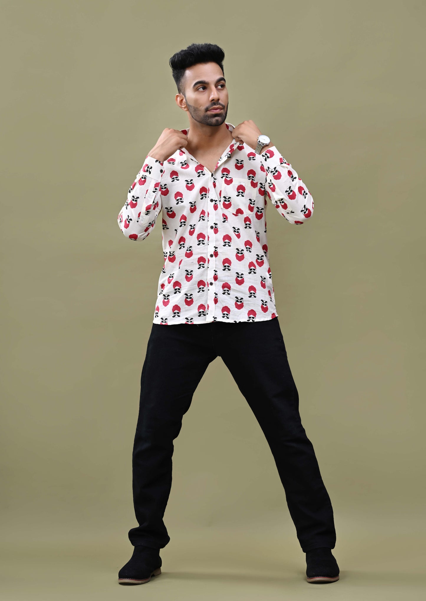 Full Sleeves Rajasthani Print Shirt