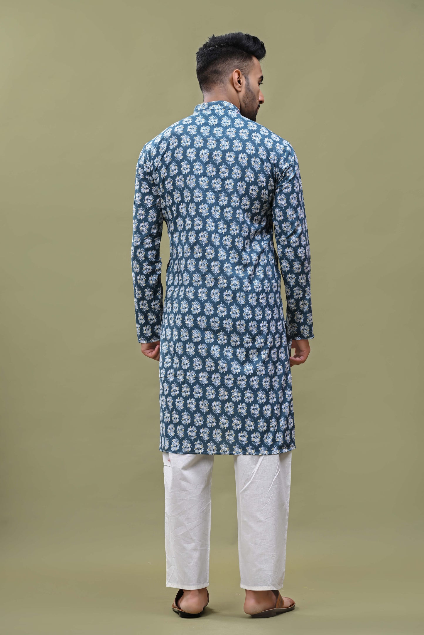 Floral Printed Cotton Long Kurta
