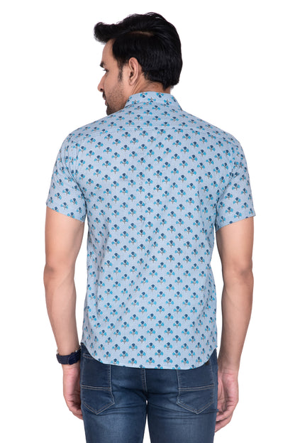 Blue Lotus Sanganeri Printed Cotton Shirt