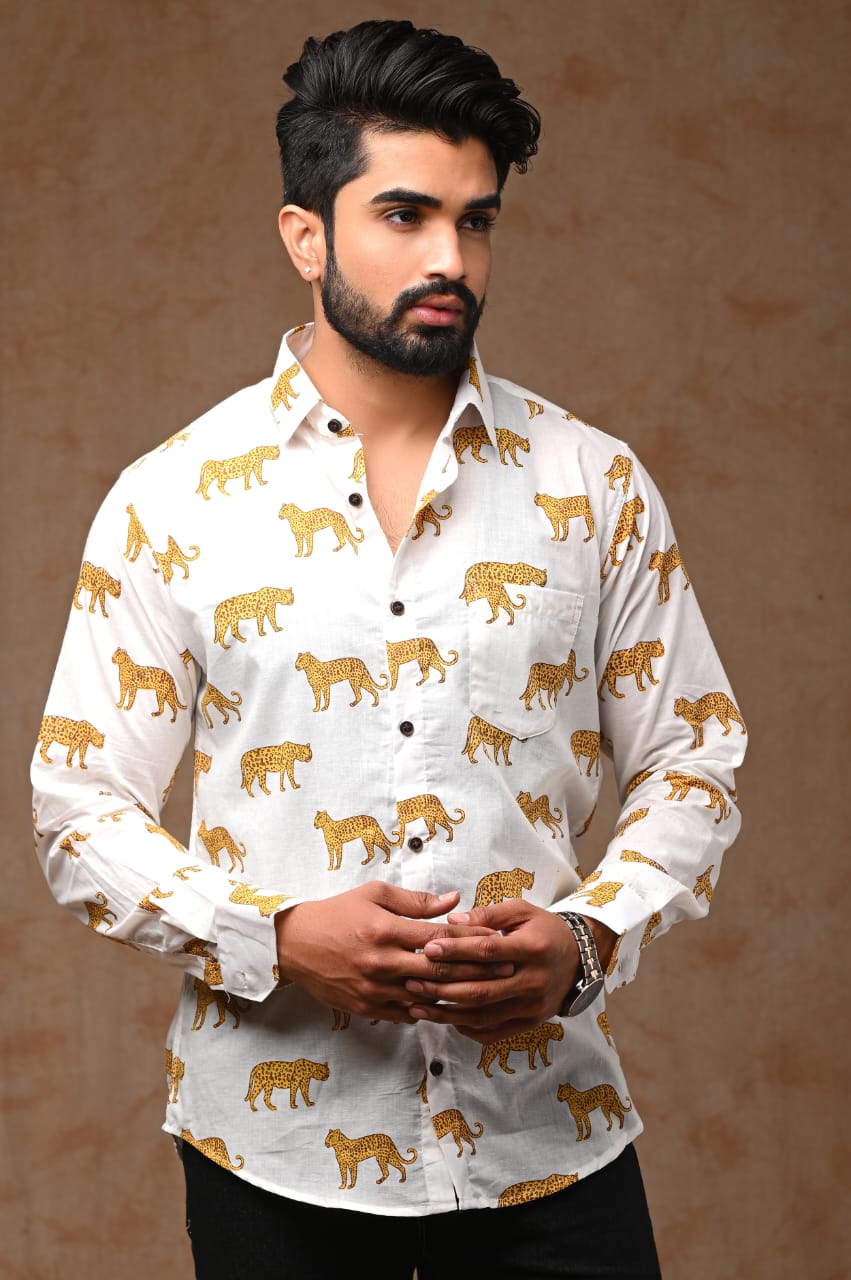 Jaipur Tiger Sanganeri Printed Cotton Shirt